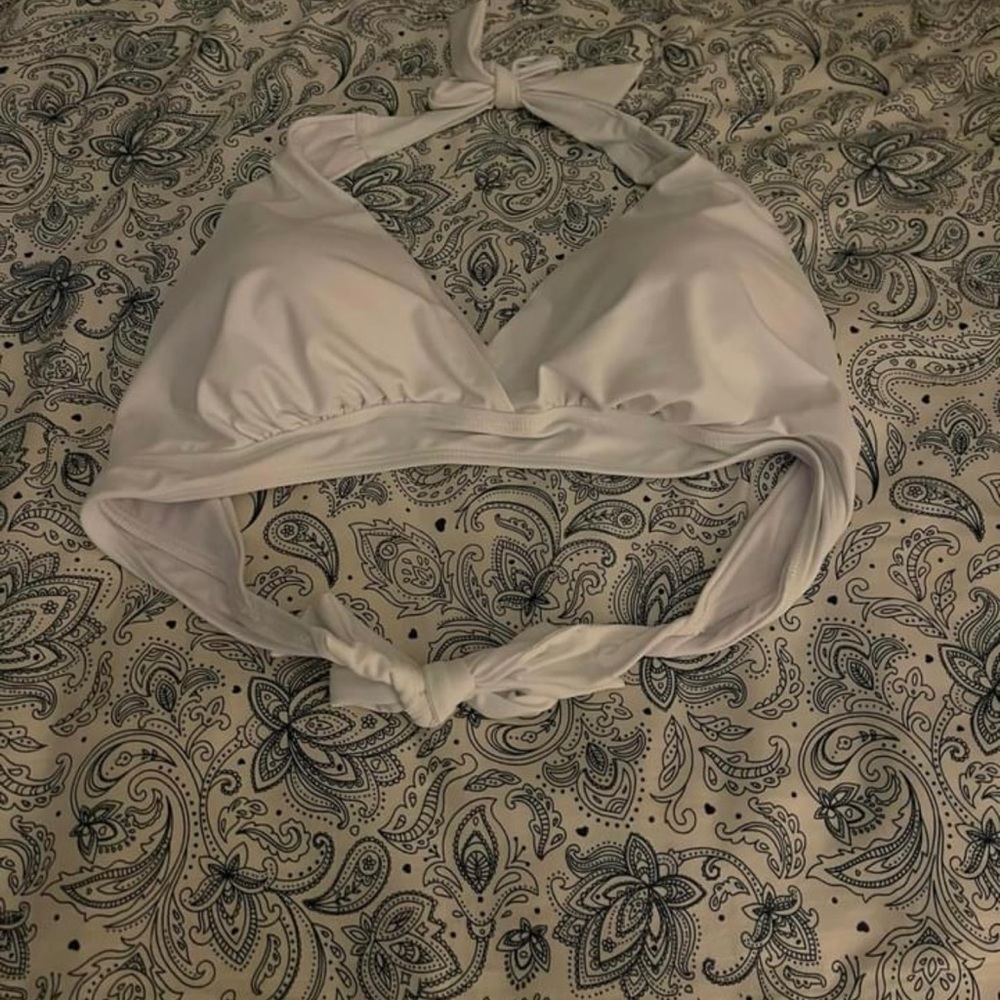 White halter swim top